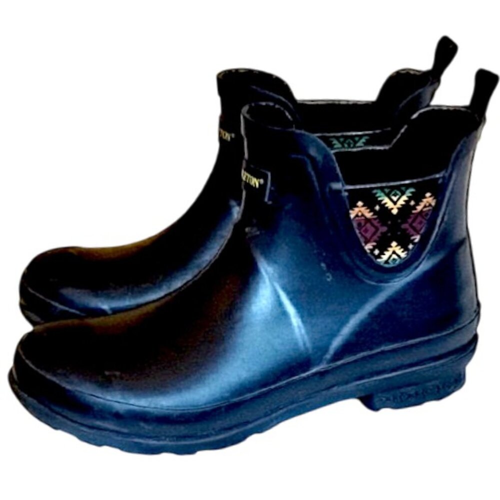 Pendleton Chelsea Patterned Rainboot 9 Rubber Ankle Rain Boots